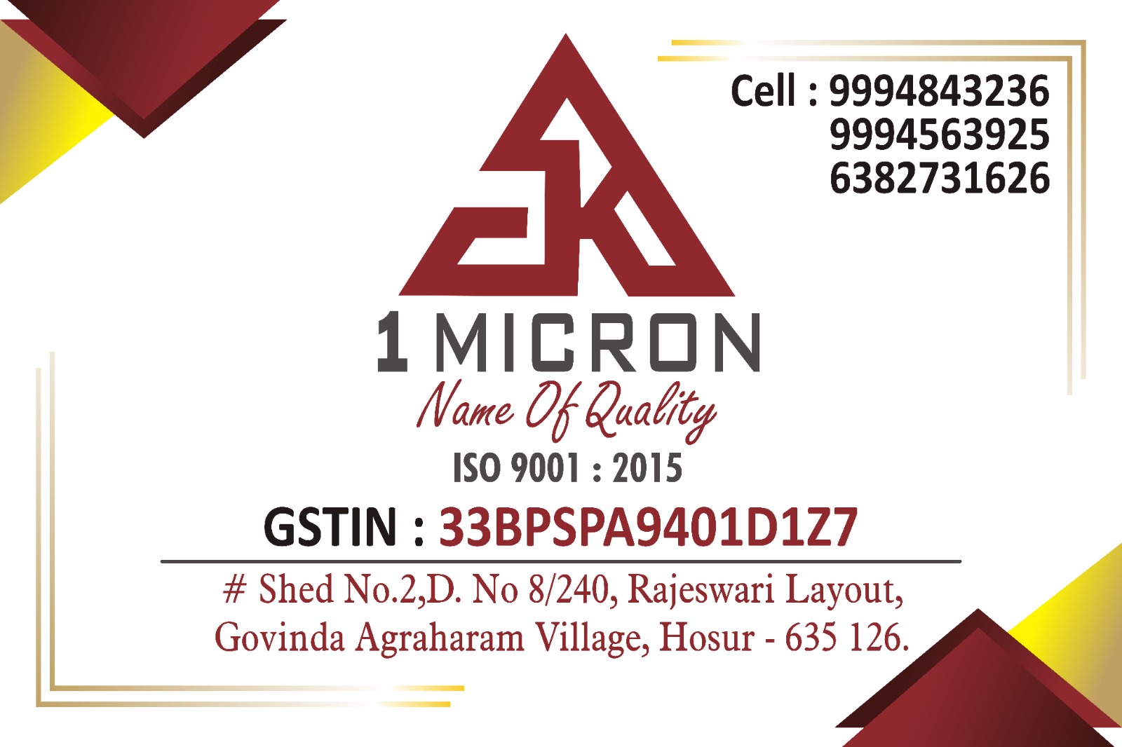 Tool Room Infrastructure